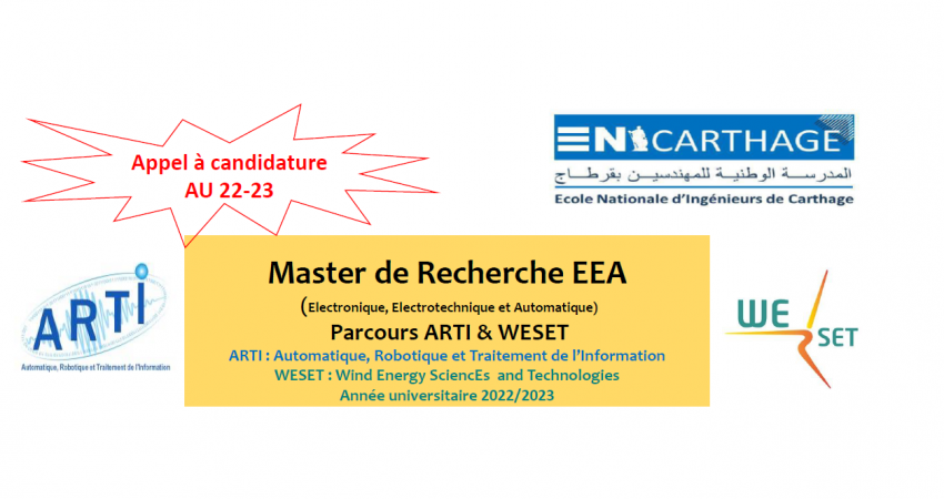 Appel à candidatures Master de recherche EEA_ARTI&WESET